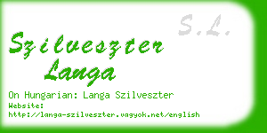 szilveszter langa business card